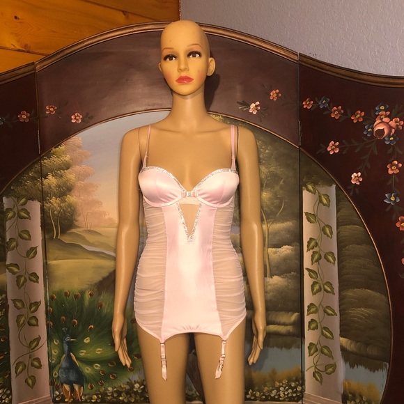 Victoria's Secret Other - Victoria Secret🌸Pink Satin Lingerie Bra Teddy EUC